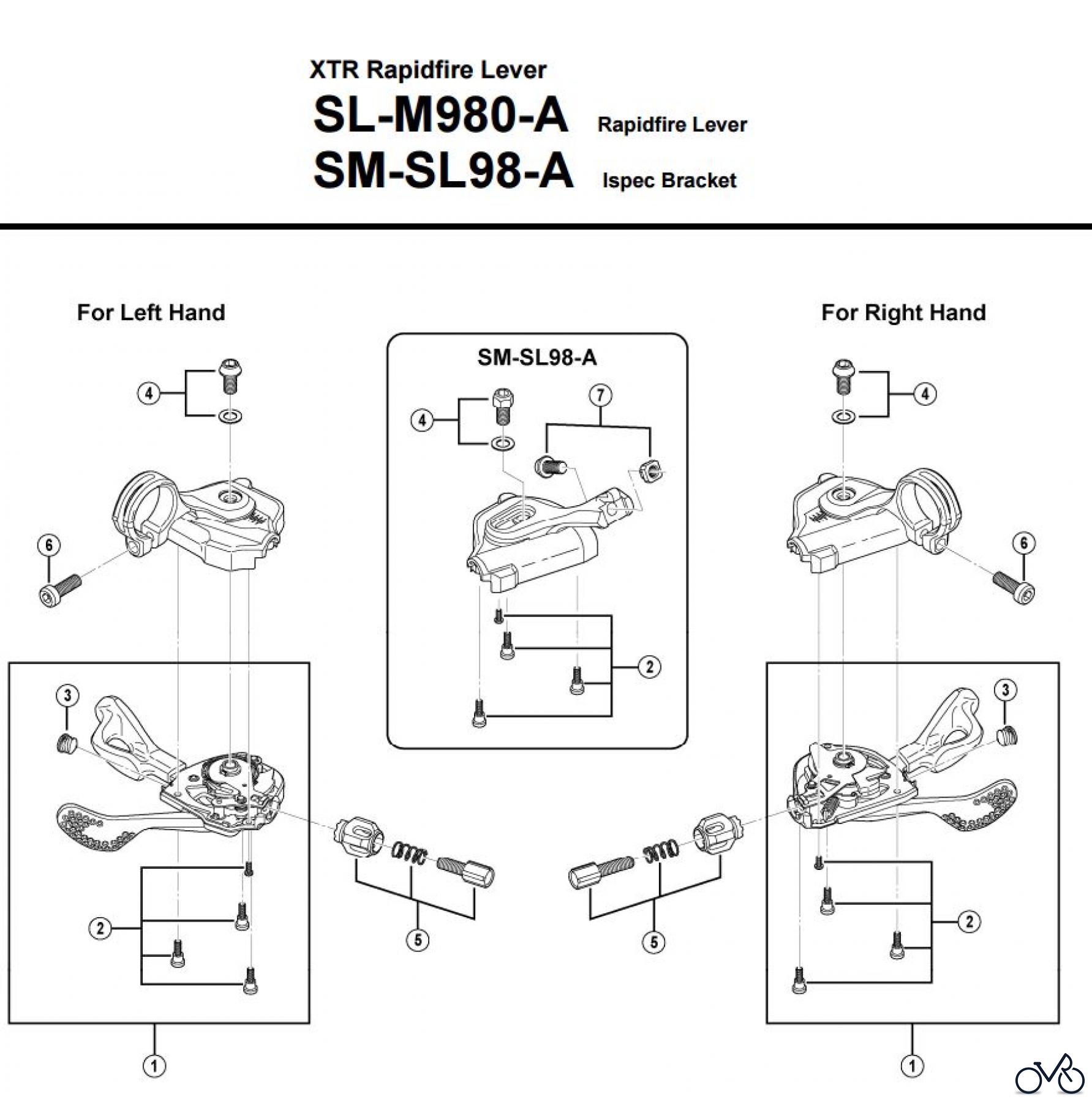 Shimano SL Shift Lever - Schalthebel SL-M980-A -3310 XTR Rapidfire Lever