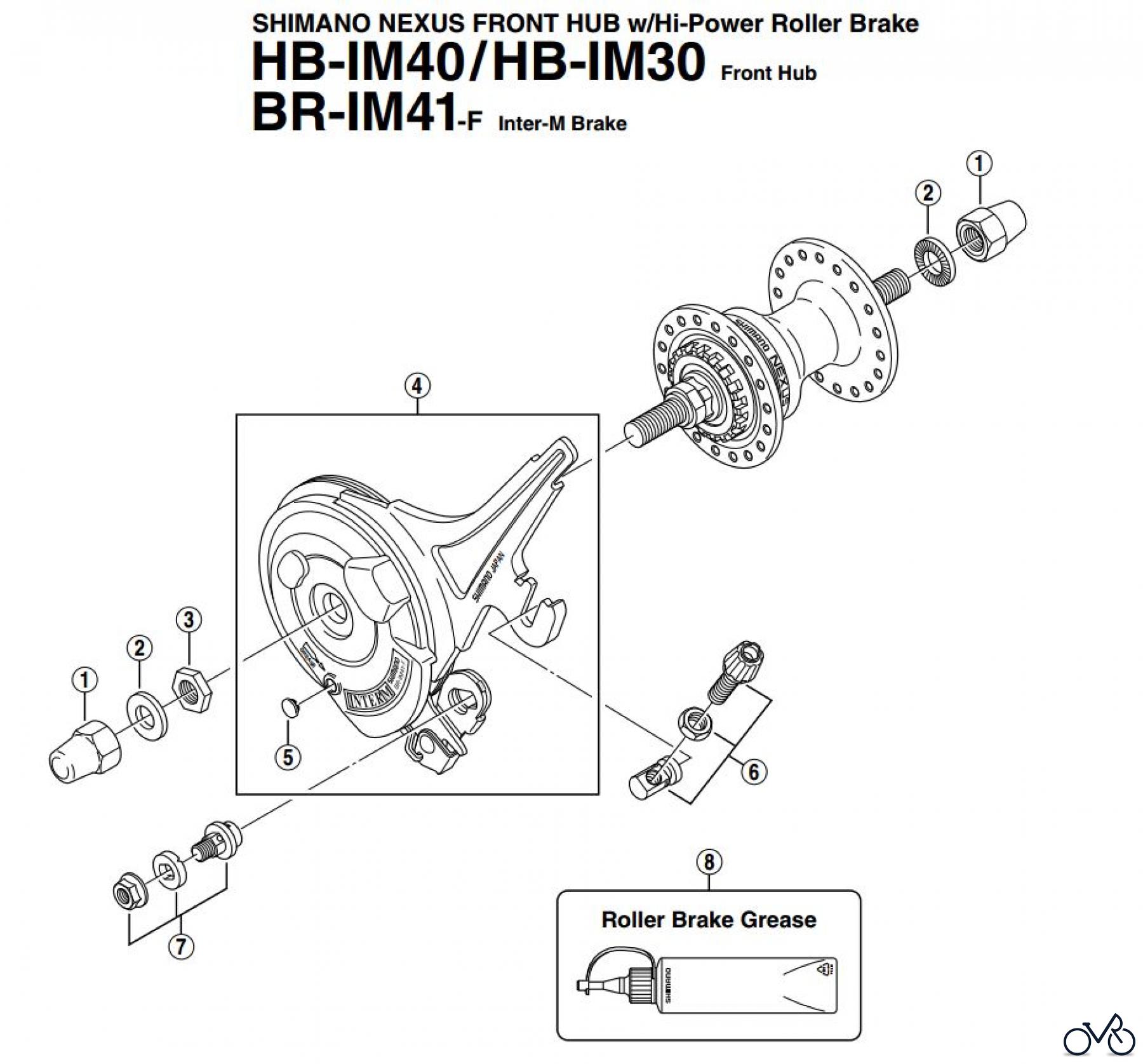  Shimano BR Brake - Bremse BR-IM41F -1562B SHIMANO NEXUS FRONT HUB 
