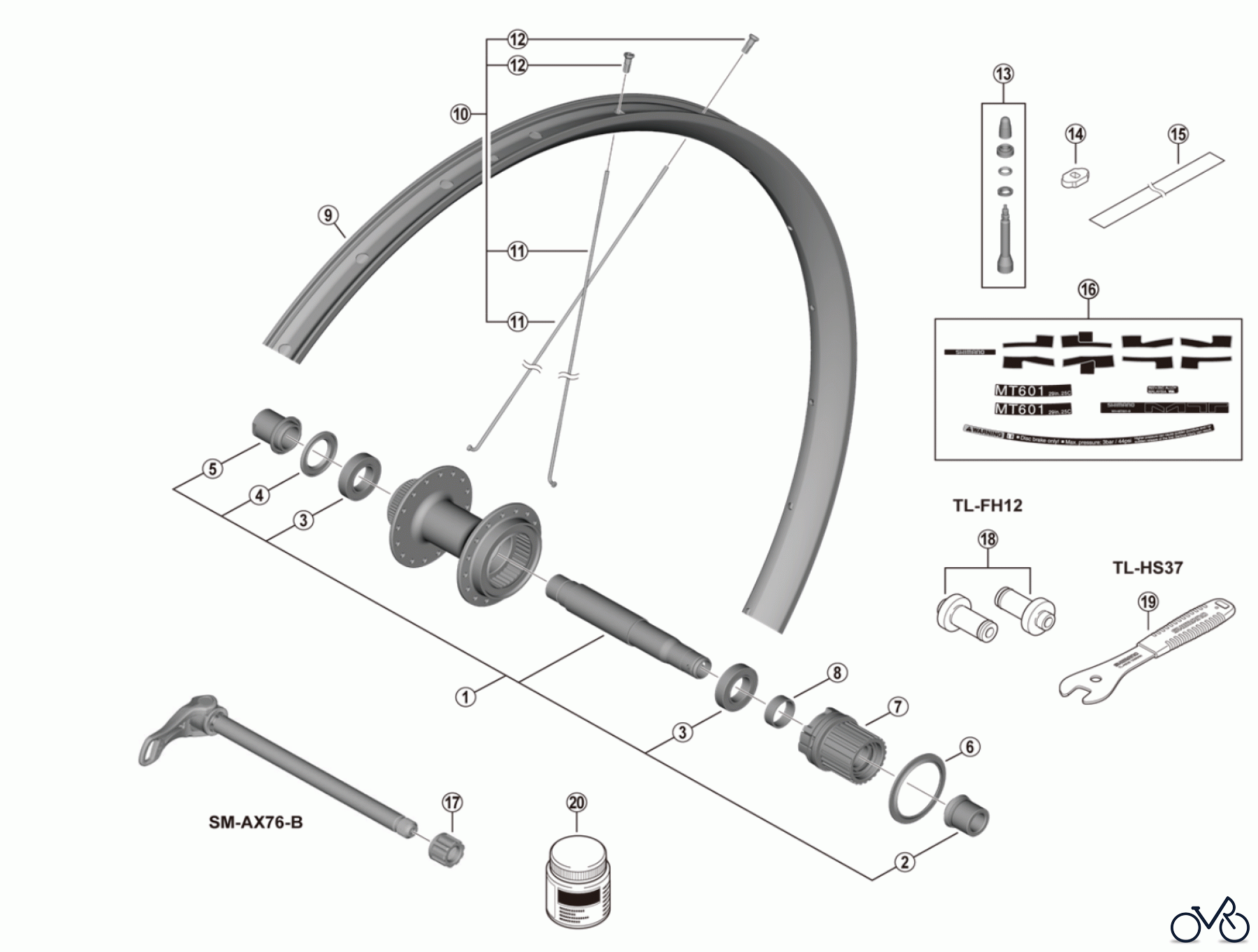  Shimano WH Wheels - Laufräder WH-MT601-TL-R12-B-29 Rear Wheel (12-speed) For Disc Brake