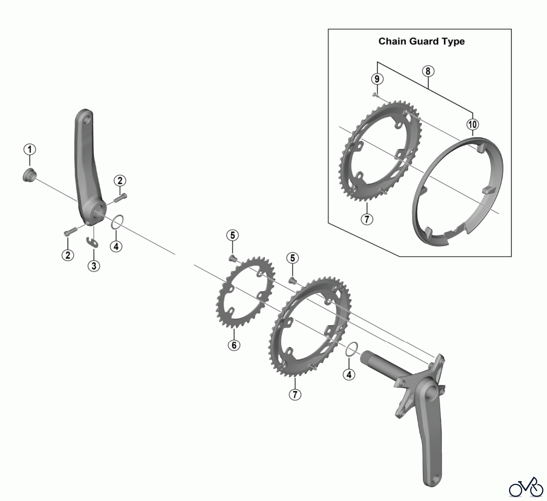  Shimano FC Front Chainwheel - Kurbelsatz, Vorderes Kettenblatt FC-U6010-2 CUES Crankset 