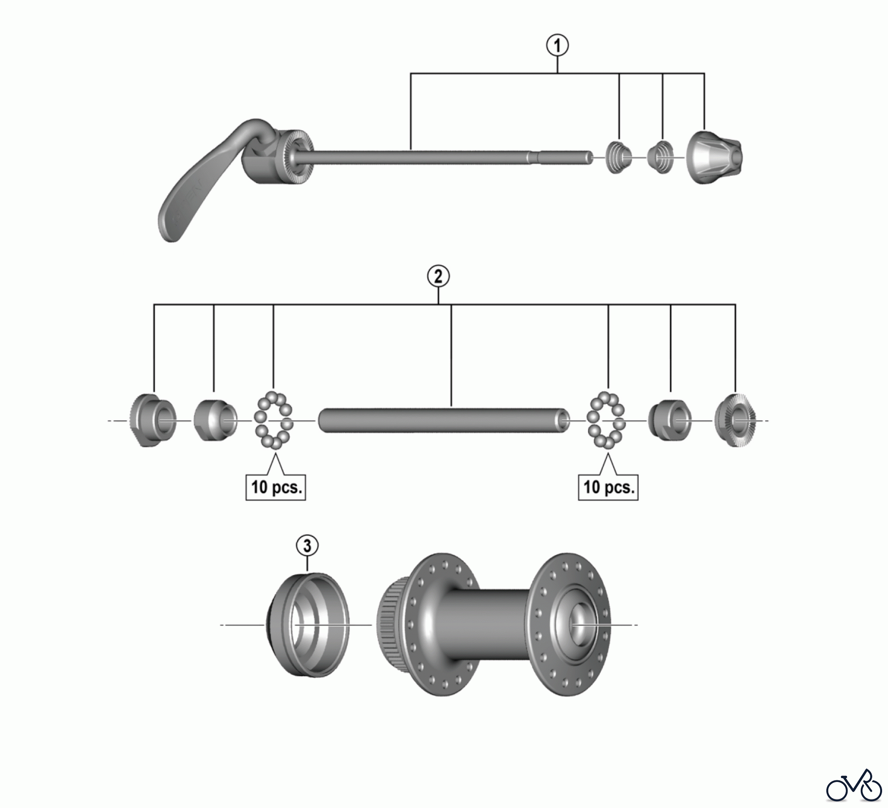  Shimano HB Hub - Vordere Nabe HB-QC300 Vorderradnabe