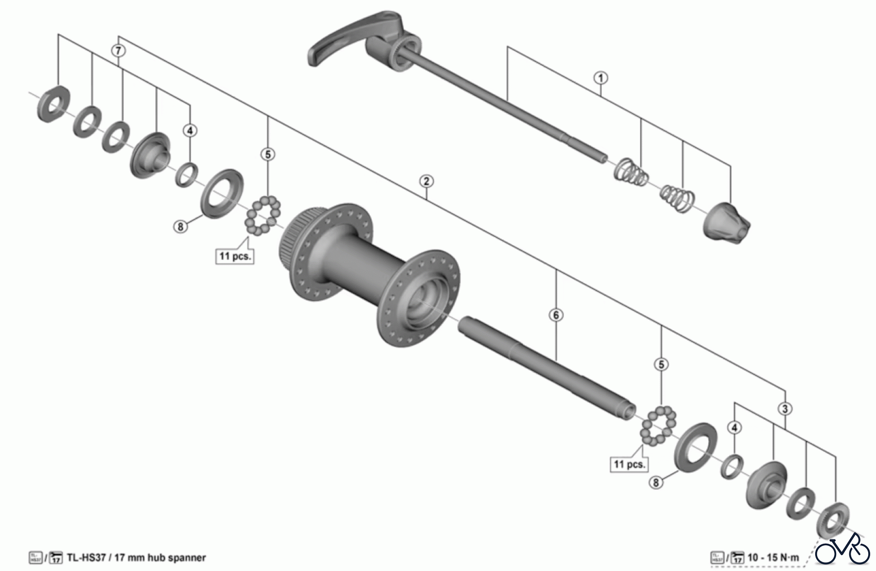  Shimano HB Hub - Vordere Nabe HB-M5100 DEORE Front Hub