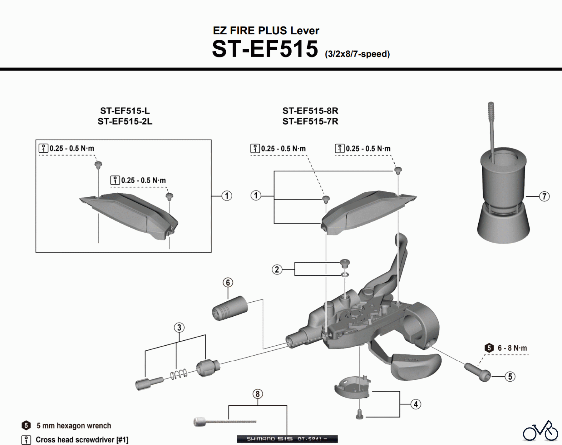  Shimano ST Rapidfire- Schaltbremshebel ST-EF515 EZ FIRE PLUS Lever