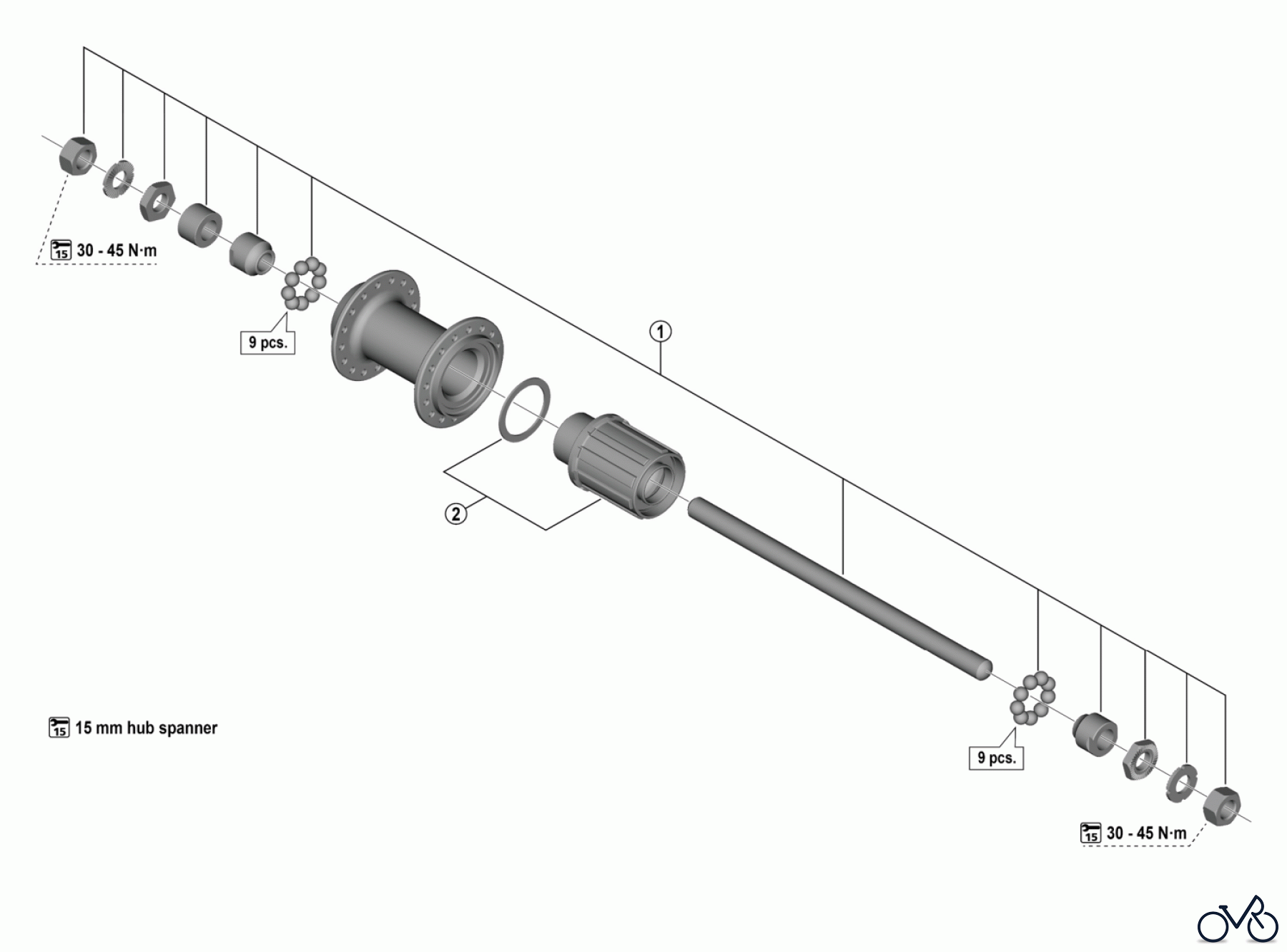  Shimano FH Free Hub - Freilaufnabe FH-NN300 Freehub 11/10/9/8-speed