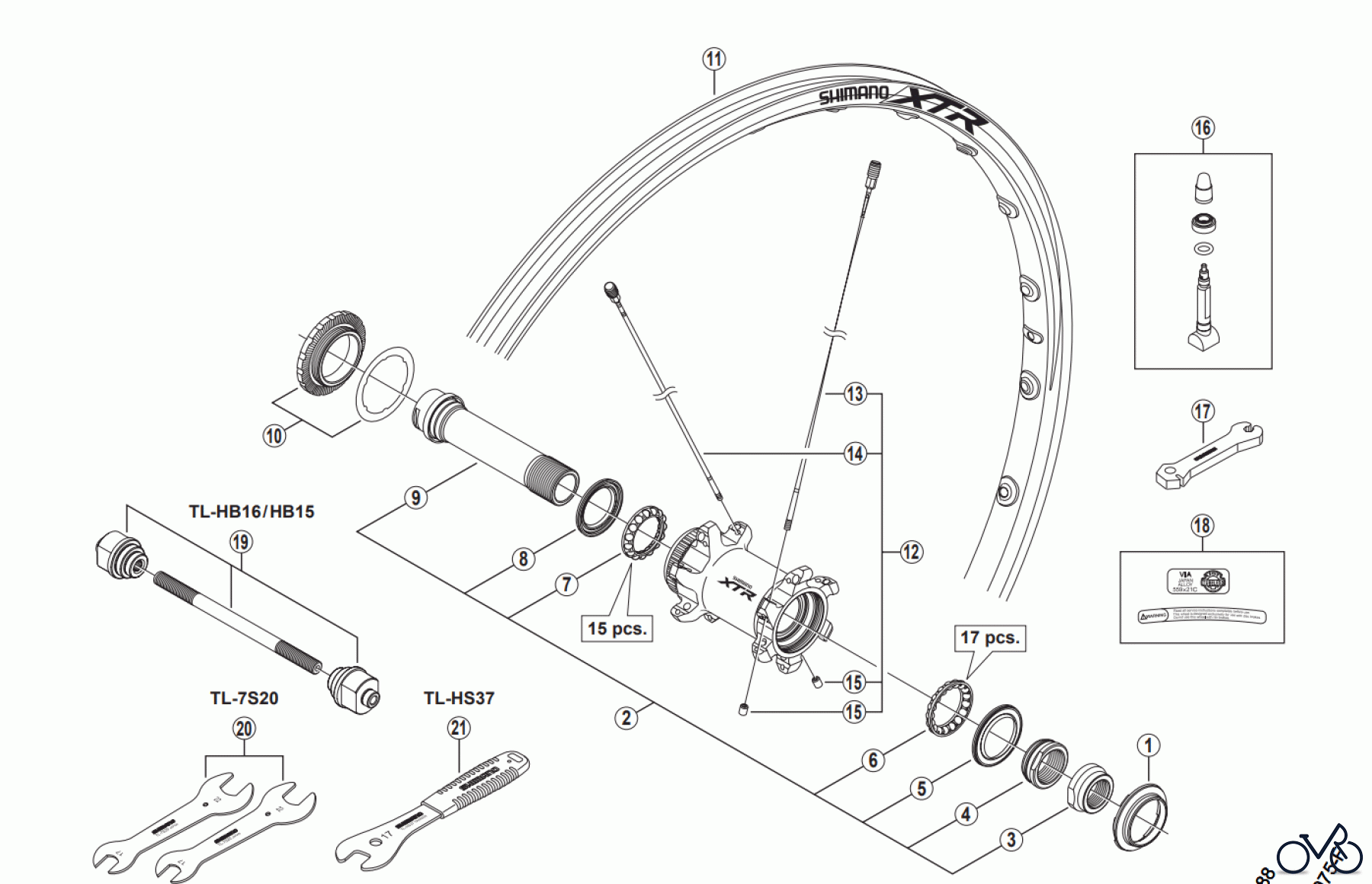  Shimano WH Wheels - Laufräder WH-M988-F15 XTR Front Wheel For Disc Brake