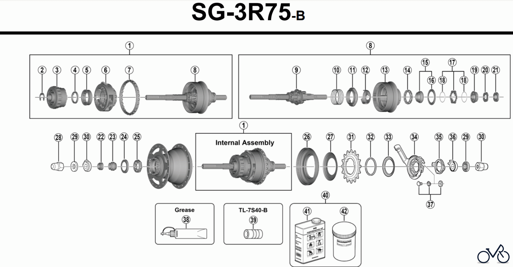 Shimano SG Getriebenabe /Nabenschaltung SG-3R75-B NEXUS 3-Speed Internal Hub