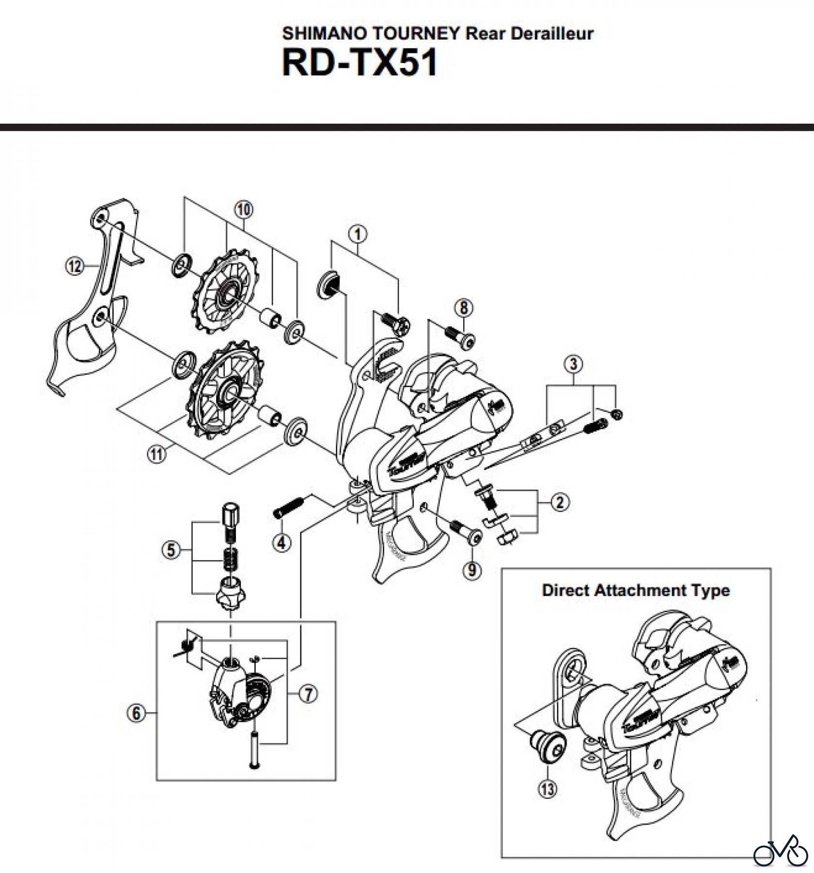 Shimano RD Rear Derailleur - Schaltwerk RD-TX51-2757A