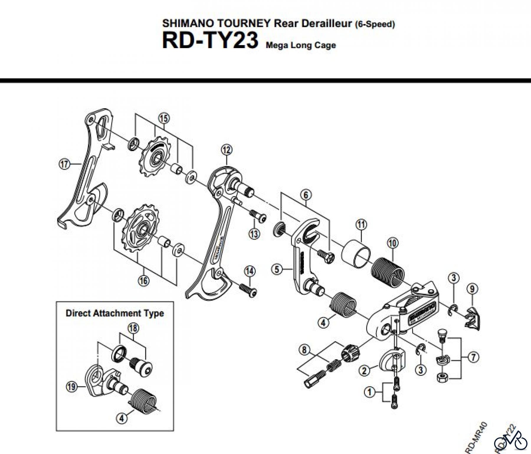  Shimano RD Rear Derailleur - Schaltwerk RD-TY23